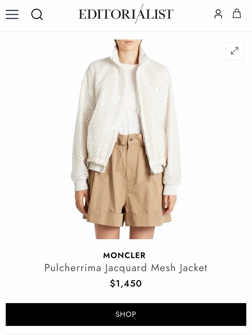 Moncler Ivory Mesh Bomber Jacket